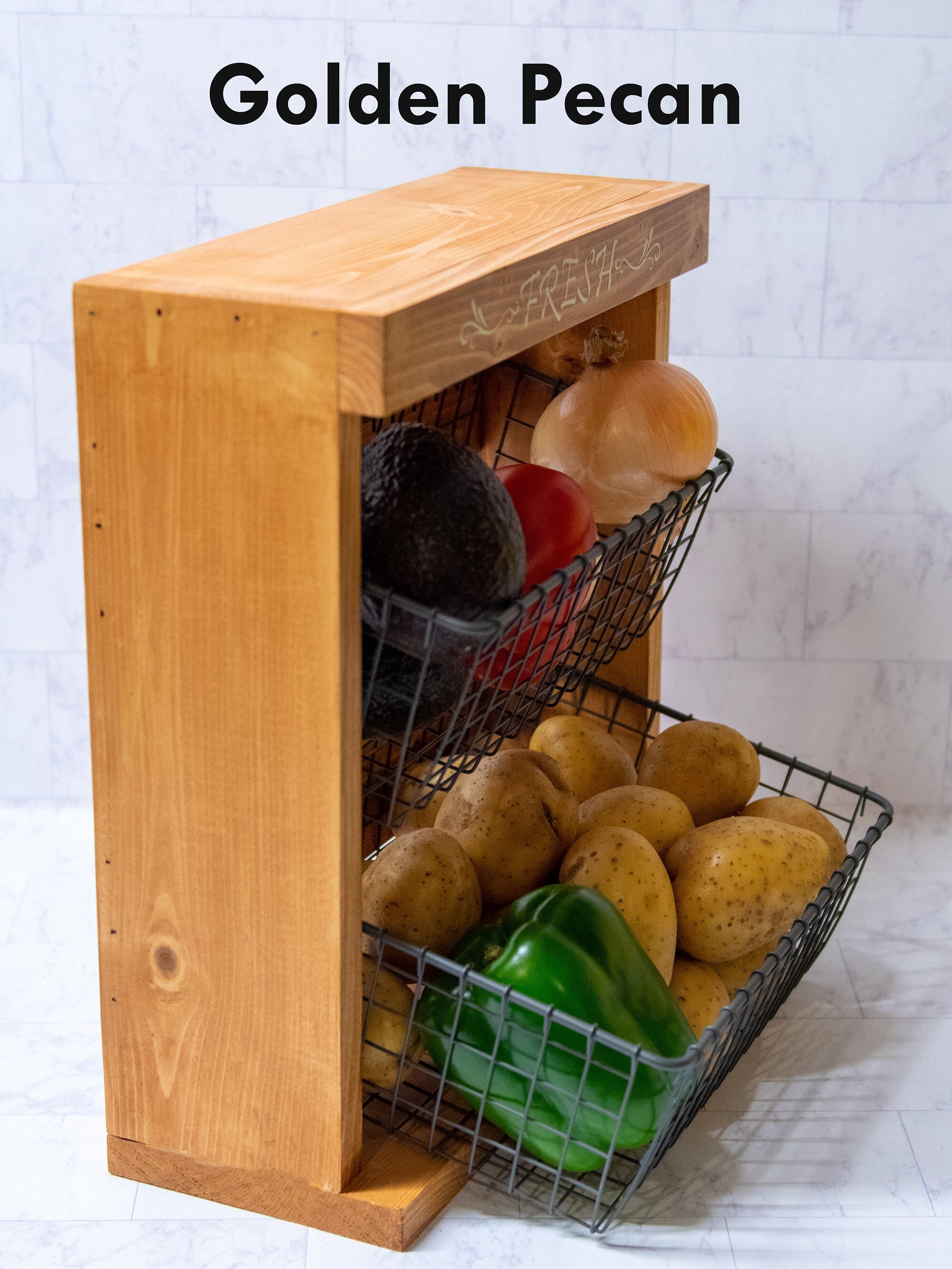 Fruit and Vegetable Storage Basket Countertop Display Etsy