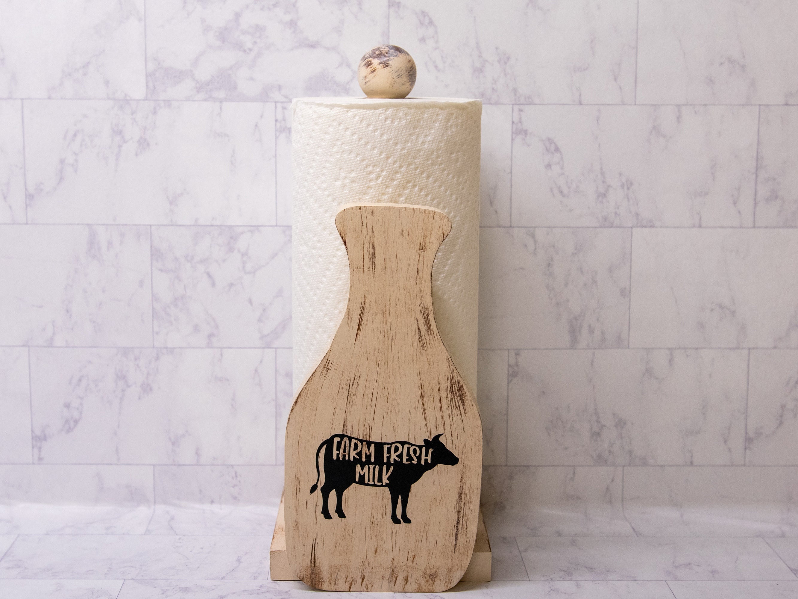 Paper Towel Holder Wood Etsy