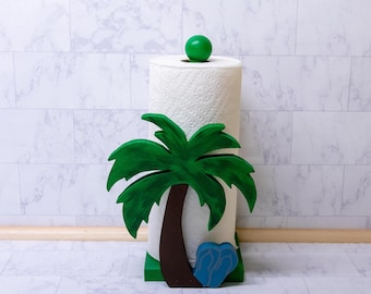 Palm Tree Paper Towel Holder, Toilet Paper Stand, Beach House Kitchen & Bath Decor