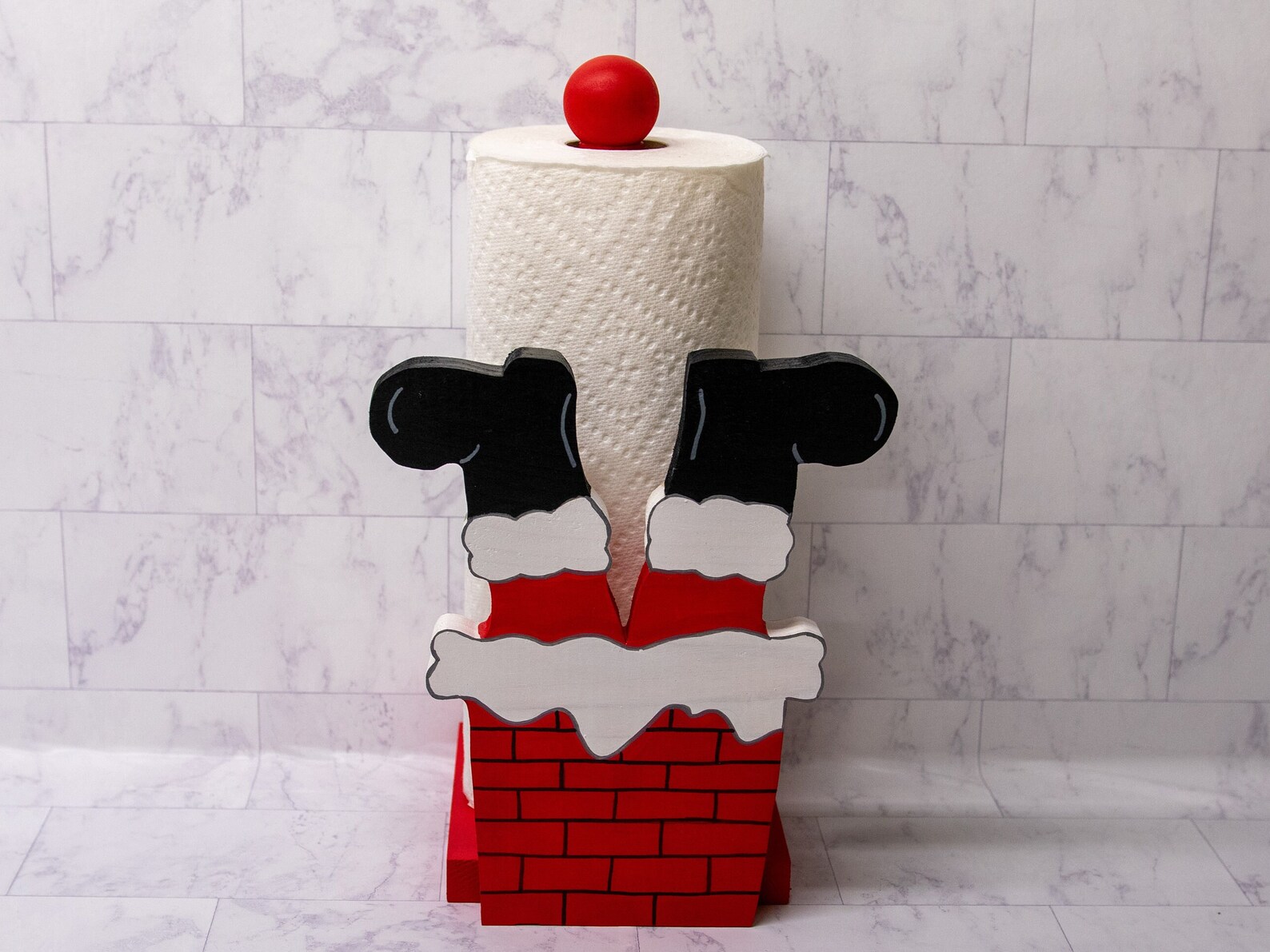 Christmas Standing Paper Towel Holder, Spare Toilet Paper Roll Holder ...