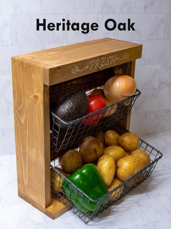 Fruit and Vegetable Storage Basket, Countertop Display, Kitchen Organizer,  Wire Basket, Veggie Rack, Produce Keeper, Home Gift, Gift for Mom 