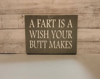 Un pet est un vœu que vos fesses font drôle d'humour plaque de salle de bain décoration d'intérieur plateau à plusieurs niveaux décoration unique fête des pères