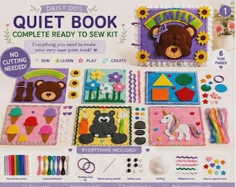 Quiet Book Nähset | Komplett Filz Quiet Book Kit | Vorgeschnittene Filzstücke | DIY Sinnesbuch | Anfänger Nähzeug
