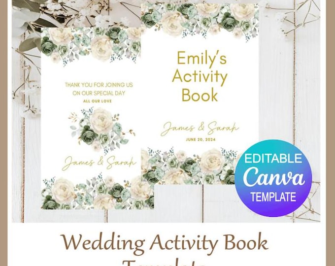 Wedding Activity Books for Kids, Canva Template Wedding Activity Book, Personalised Children's Wedding Favours, Print Your A5 Own Books