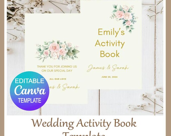 Personalised Children's Wedding Activity Books , Canva Template Wedding Activity Book,  Children's Wedding Favours, Print Your A5 Own Books