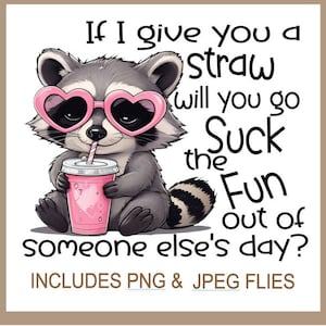 Sarcástico Racoon Engraçado Sublimação PNG Arquivo, Engraçado Racoon PNG, Citação, Humor Adulto Clipart, Ditado Tolo, Download Instantâneo