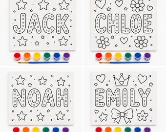 Personalisiertes Malen Sie Ihr Eigenes Leinwandkit | Kinder-Kunstaktivitätsset, enthält Farben, Pinsel
