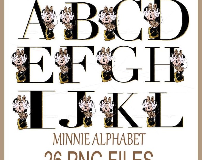 Minnie Mouse Alphabet Letters - Disney Nursery Decor - Adorable Letter Wall Art - Minnie Mouse Inspired Alphabet Letters - Disney Alphabet