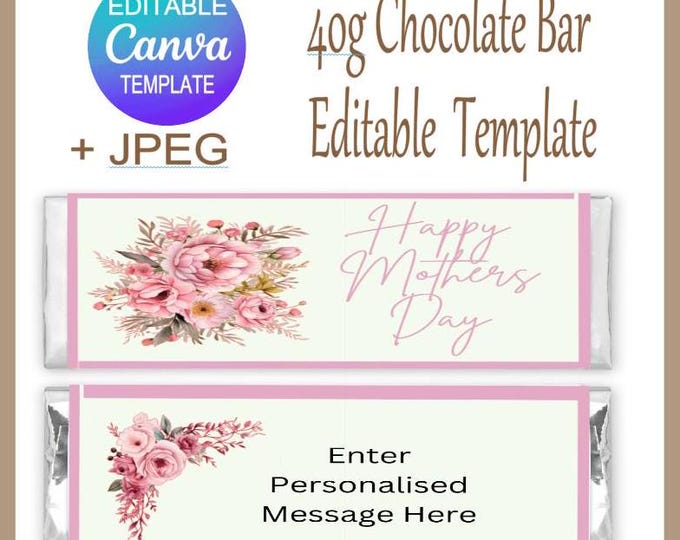 Mothers Day Galaxy Chocolate Bar Editable  Template, Fully Editable in Canva, Galaxy Chocolate Bar Template