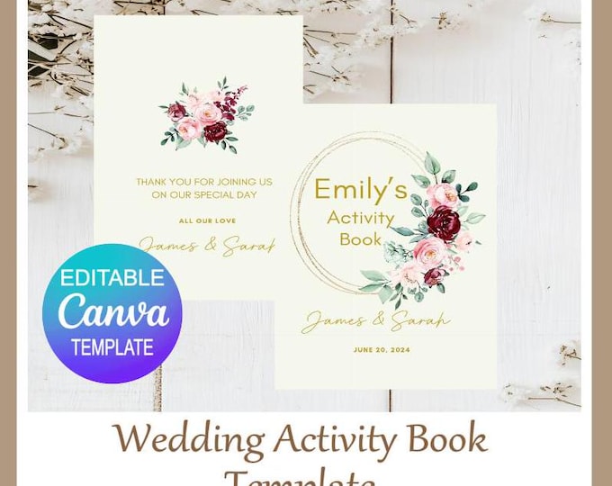 Personalised Children's Wedding Activity Books , Canva Template Wedding Activity Book,  Children's Wedding Favours, Print Your A5 Own Books