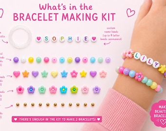 Personalised Name Bracelet Making Kit | Kids DIY Jewellery Craft Set