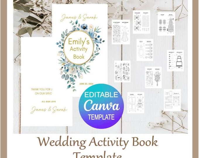 Activity Book for Kids - Wedding Entertainment Template - Digital Download - Colouring Activity Book - Fun Activity - Table Favours Games