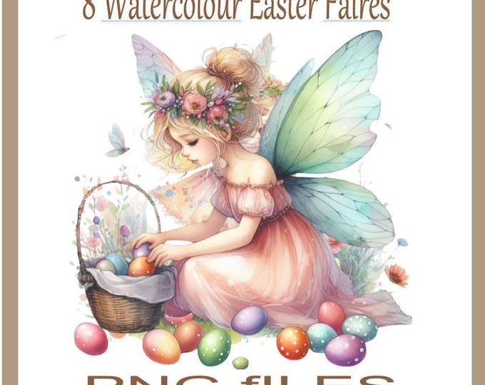 Easter Fairy Set of 8 PNG Clipart, Easter Clipart Easter Graphics, Easter PNG Images, Spring Fairy Clipart, Fantasy Clipart, Fairy Clipart