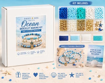 Ocean Bracelet Making Kit | Make 4 Stackable Beach Bracelets (DIY Jewellery Craft)