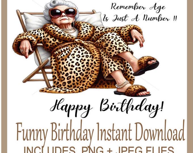 Hilarious Grandma Birthday Clipart -  Funny Granny Birthday Clipart PNG - Cute and Quirky Graphics for Cards, Invites & Decor