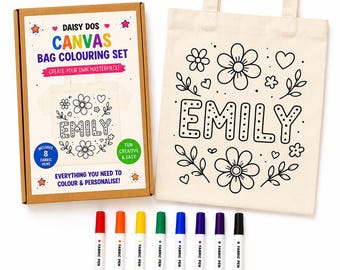 Daisy Dos Farbe Ihr Eigenes Canvas Bag Kit | Stoffmalstifte Set (8 Stoffstifte)
