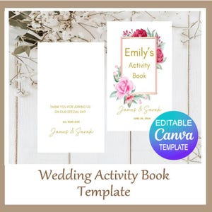 Wedding Activity Books for Children&#39;s - Flower Theme Favours - Most Popular Template - Digital Download - Print Your Own Books - Guests Gift