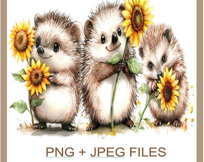 Happy Mother's Day Clipart - Digital Download - Hedgehogs Animal Theme - Special and Warm - Stickers Mum or Mummy -  Charming For Mummy Gift