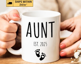 Aunt Pregnancy Announcement Mug, New Aunt Mug, Aunt Est Mug, Mug for New Aunt, Aunt To Be Gift, Sister Pregnancy Reveal