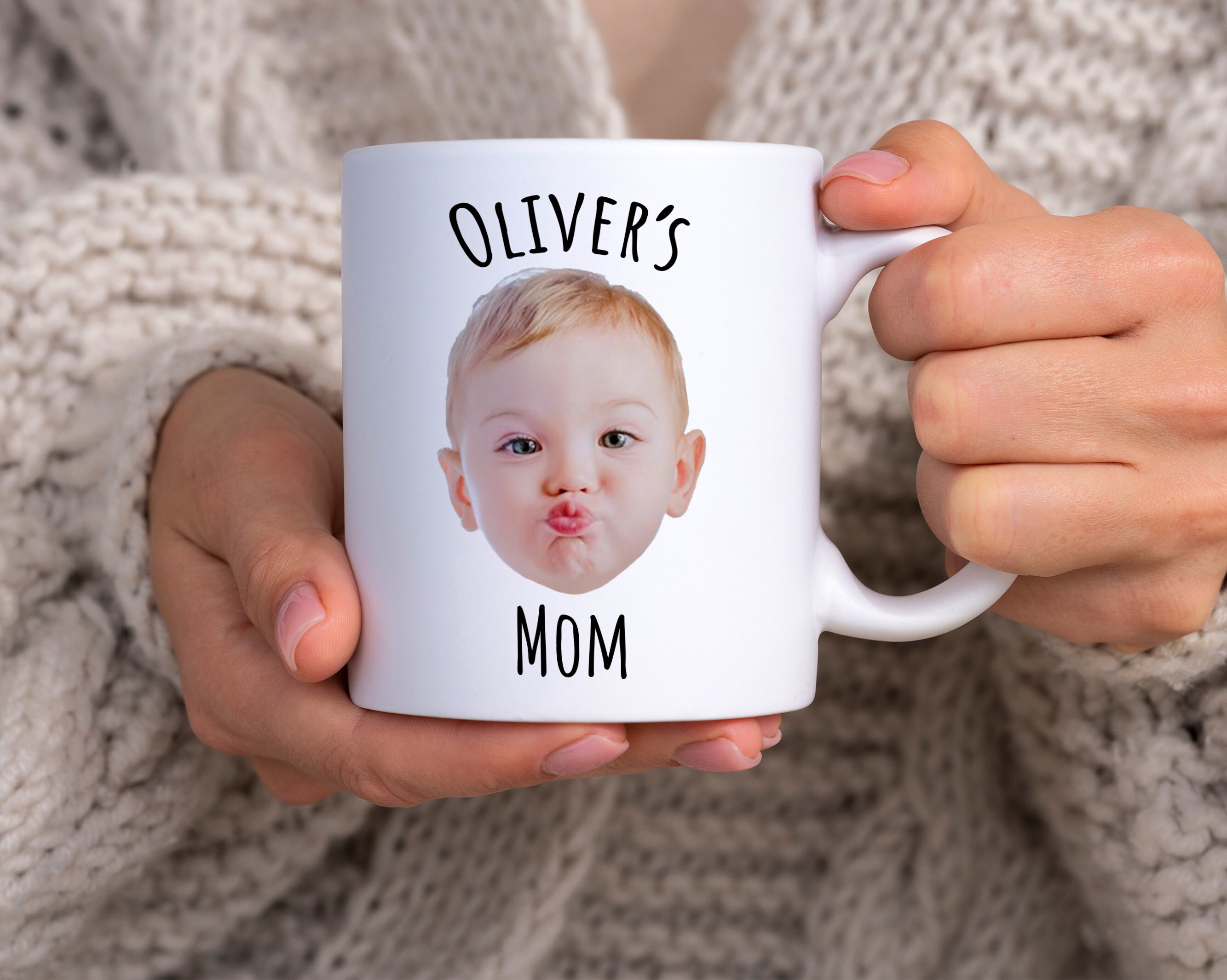 Discover Custom Baby Face Photo Coffee Mug, Mother's Day Baby / Kid Picture Mug, Fathers Day Personalize Child Image Coffee Mug