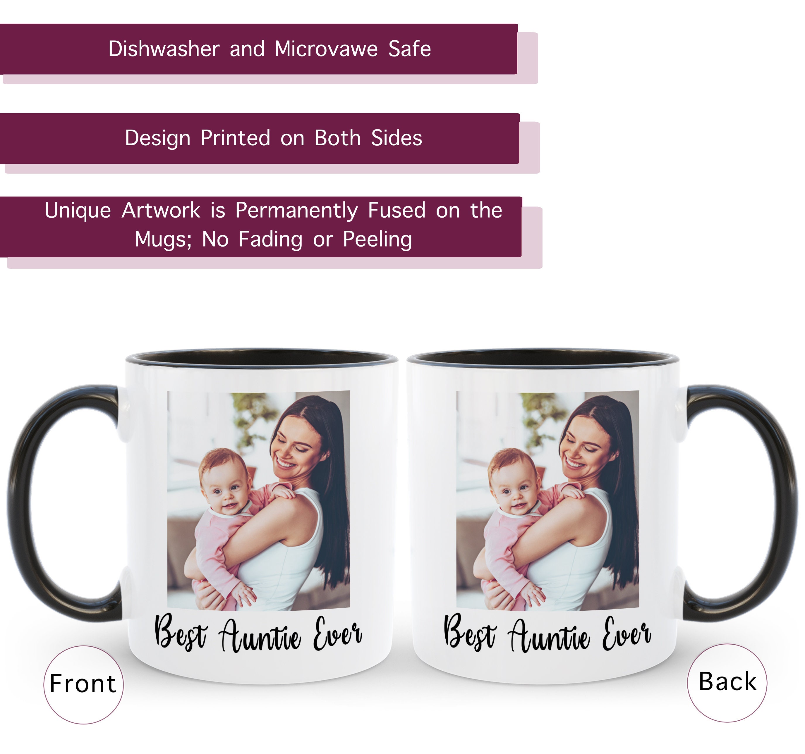 Personalized Photo Coffee Mug Birthday Gift, Custom Mug Gift for Mom
