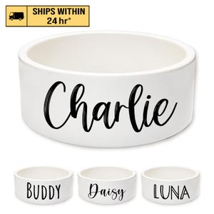 Custom Ceramic Dog Bowl, Personalized Dog Food Bowl with Name, Dog Food / Water Bowls, Small-Large Bowls New Puppy, Cat Feeder Bowl