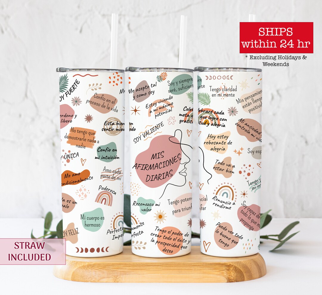 Spanish Positive Quote Tumbler Daily Reminders Tumbler Etsy