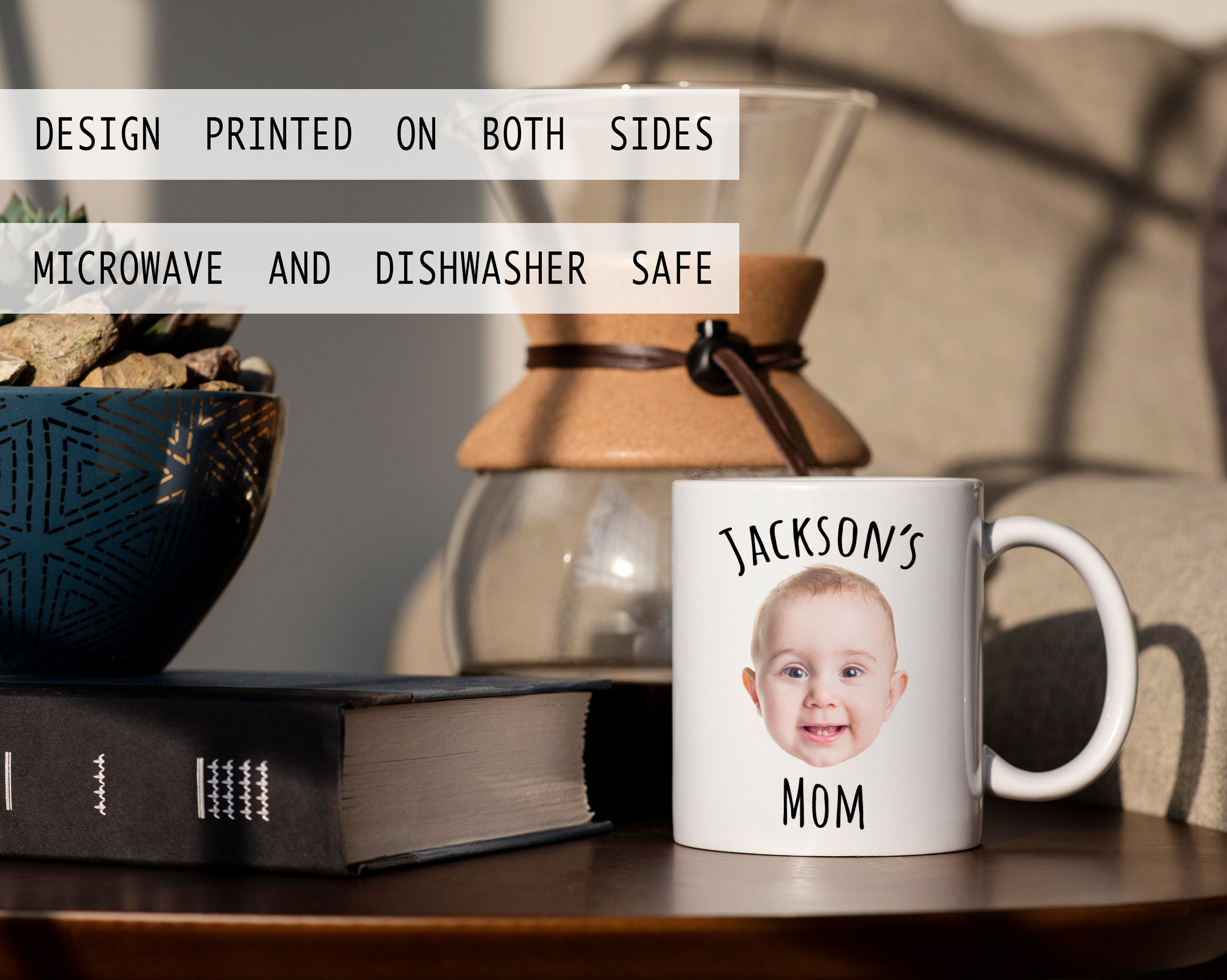 Discover Custom Baby Face Photo Coffee Mug, Mother's Day Baby / Kid Picture Mug, Fathers Day Personalize Child Image Coffee Mug