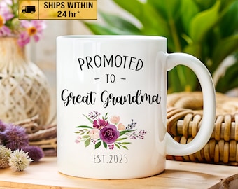 Custom Great Grandma Mug, Promoted to Great Grandma Mug, Great Grandma Coffee Mug, Great Grandma Pregnancy Announcement Gift