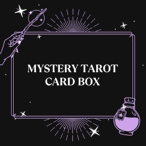 Boîte de tarot mystère, boîte Oracle mystère, cartes de tarot, cartes de tarot uniques, laissez l'univers décider quel jeu vous recevrez, livraison rapide