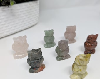 Crystal Owl Carvings, Mini Owl Carvings, Owls, Healing Crystals, Crystal Carvings, Ethically Sourced, High Quality, Crystal Gifts