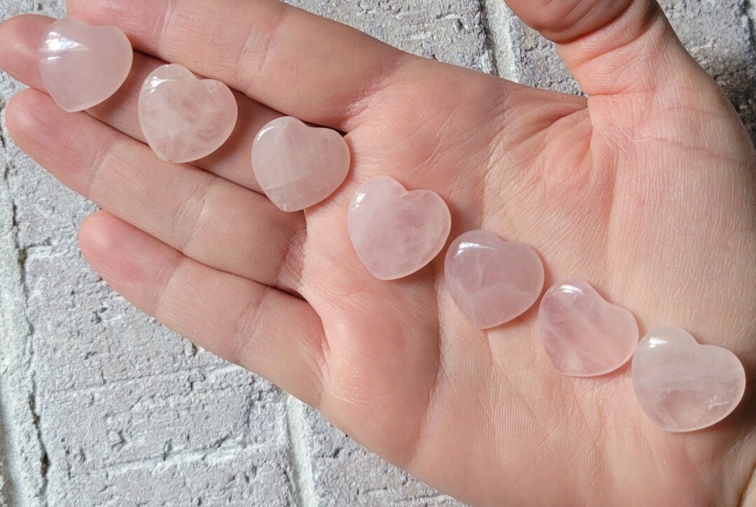 Rose Quartz Heart, Rose Quartz, Protection Crystal, Tiny Rose Quartz Heart Etsy