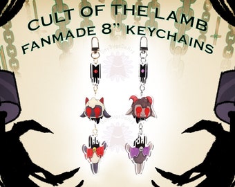 Cult of The Lamb || Fan made 3-part Acrylic Keychain || Double sided 8 in" {{PREORDER}}