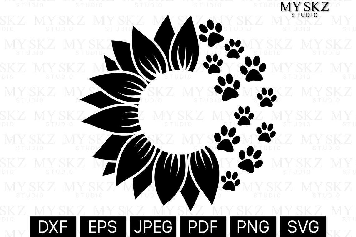Sunflower Dog Dxf Eps Jpeg Pdf Png Svg Instant Digital Etsy