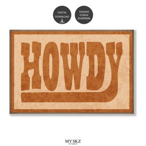 Howdy Wall Art Print, Aesthetic Decor, Typography Print, Western Decor, Southwestern Wall Art, Ranch Wall Art, Howdy Sign, Digital Download