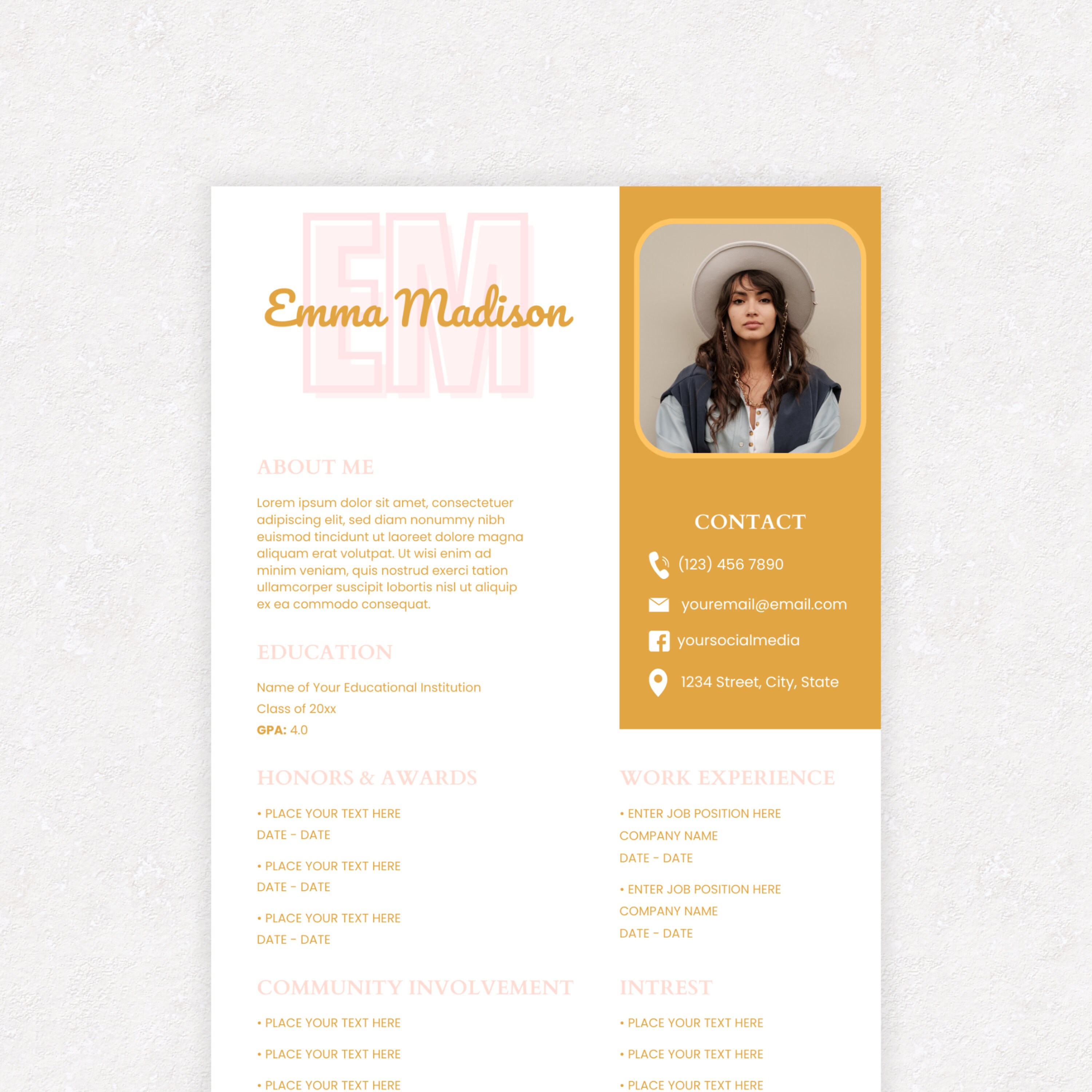 Sorority Resume Template Editable - Il Fullxfull.5206555916 9yxr 