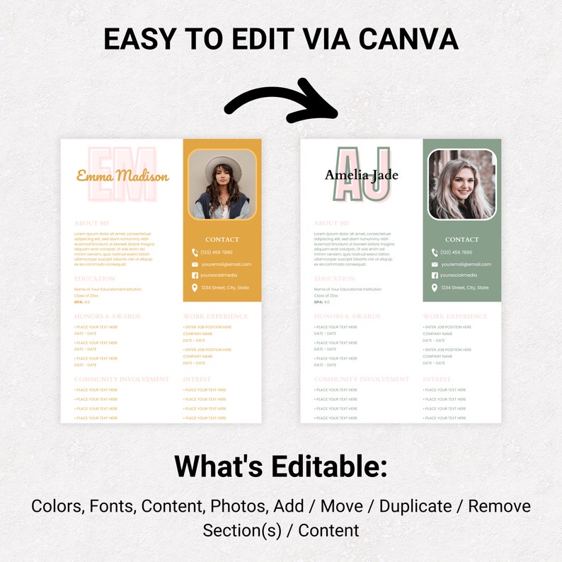 Sorority Resume Template Editable - Il 794xN.5206555962 Cxny 