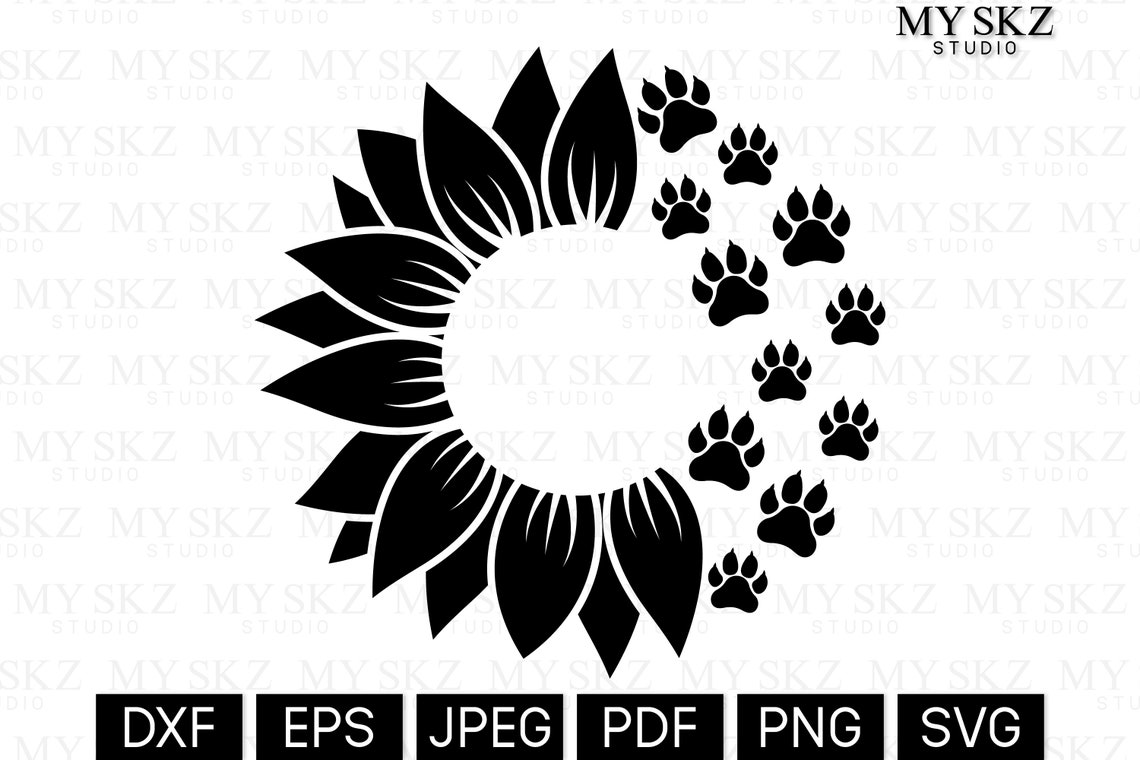 Sunflower Cat Dxf, Eps, Jpeg, Pdf, Png, Svg Instant Digital Download