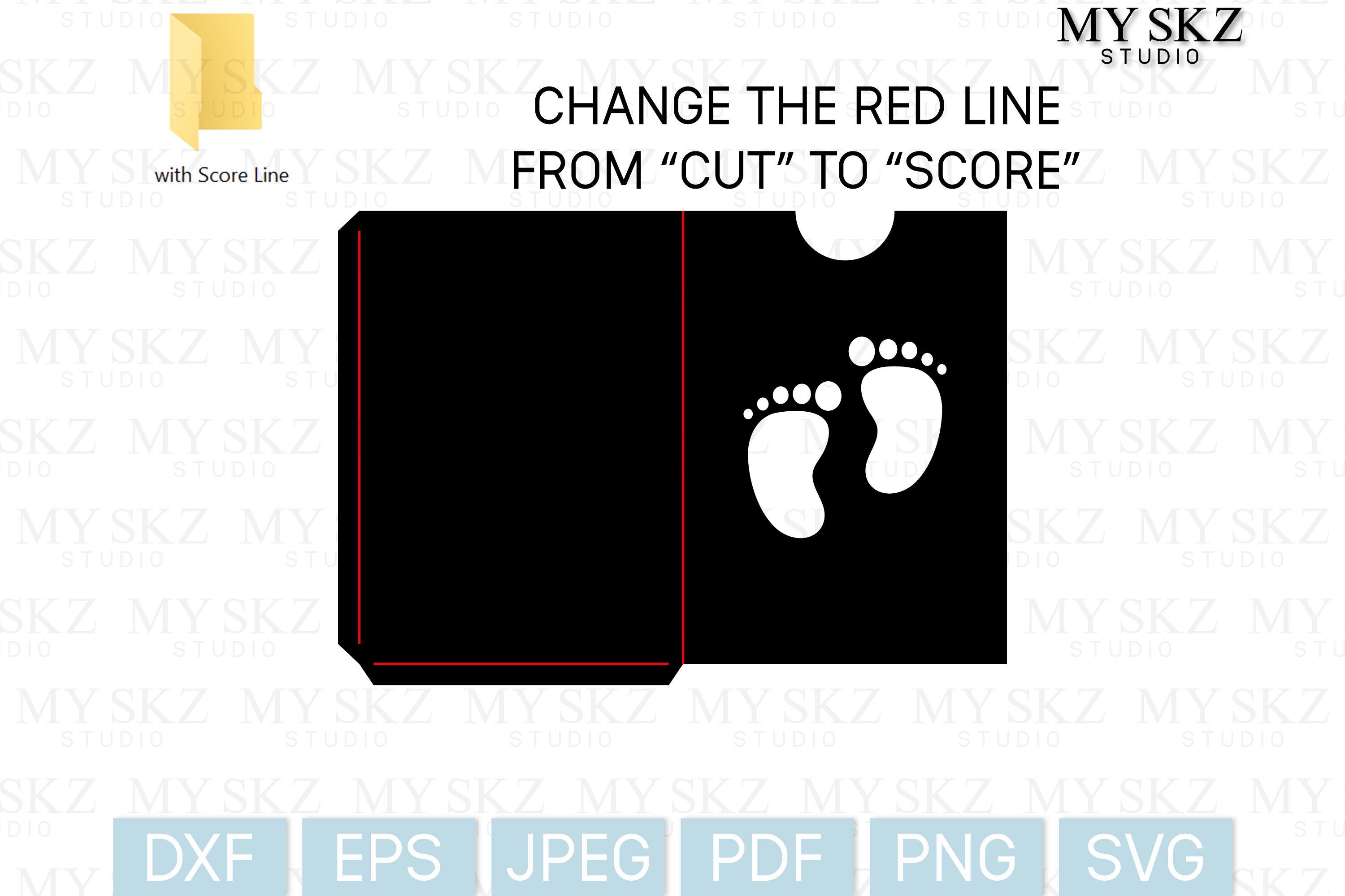 Baby Feet Gift Card Holder Dxf, Eps, Jpeg, Pdf, Png, Svg Instant