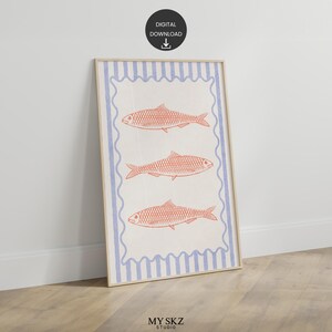 Sardines Wall Art Print, Trendy Kitchen Wall Art, Kitchen Food Poster, Kitchen Print, Kitchen Wall Art, Fish Print, Dining Wall Art