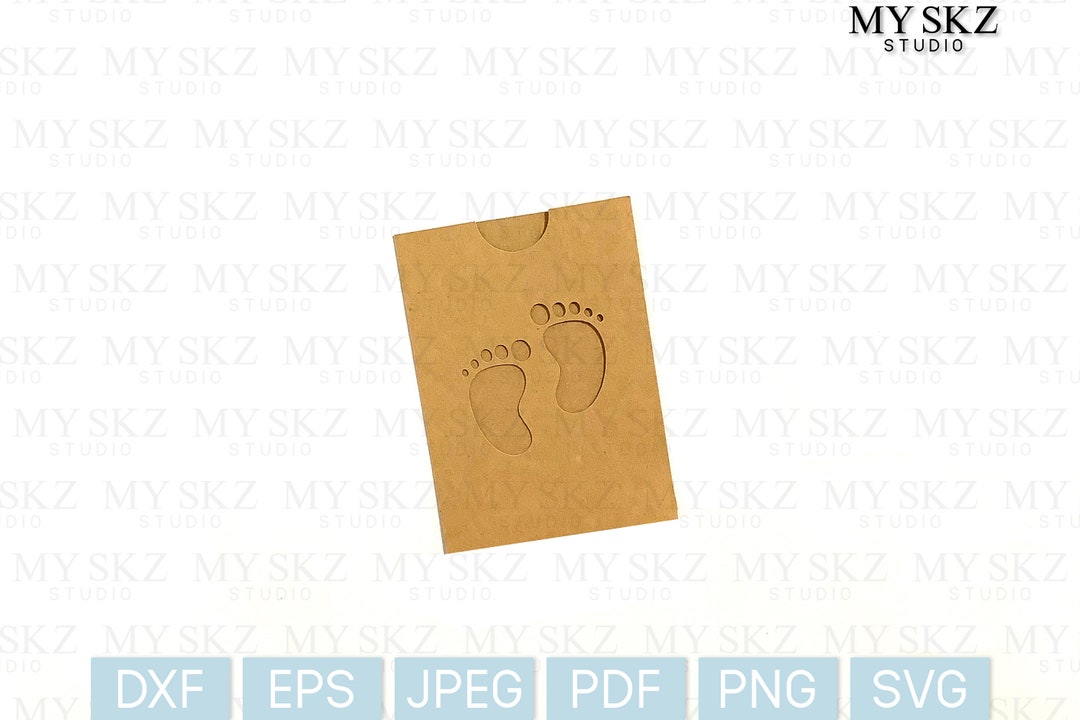 Baby Feet Gift Card Holder Dxf, Eps, Jpeg, Pdf, Png, Svg Instant