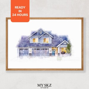 Custom Watercolor House Portrait From Photo, Custom Watercolor Drawing, Watercolor House Painting, Personalized Housewarming Gift