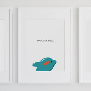 Baby Miami Dolphins Wall Art / 4 DIGITAL DOWNLOAD Files / Miami Dolphins / Downloadable Prints / Printable Wall Art / Digital Download