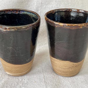 Ceramic tumbler, set of tumblers, handmade pottery cups, set of 2 tumblers, juice cup, espresso cup, stoneware tumbler, stemless wine cup