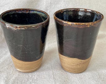 Ceramic tumbler, set of tumblers, handmade pottery cups, set of 2 tumblers, juice cup, espresso cup, stoneware tumbler, stemless wine cup