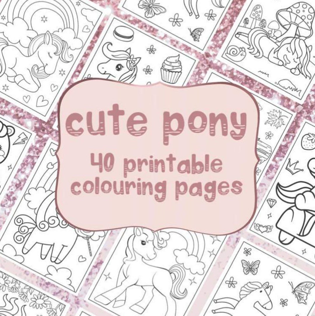 Premium Vector  Kawaii pony coloring page