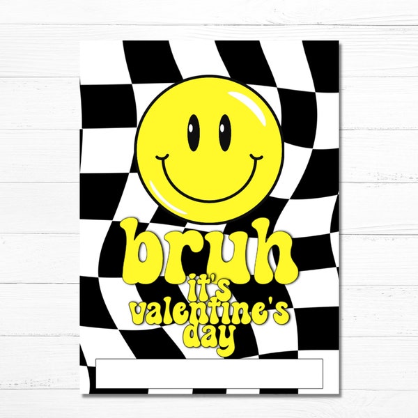 Bruh Valentine Cards - Printable - Boys Valentines - Digital Download - School Valentines - Teen Valentine Cards - Instant Download