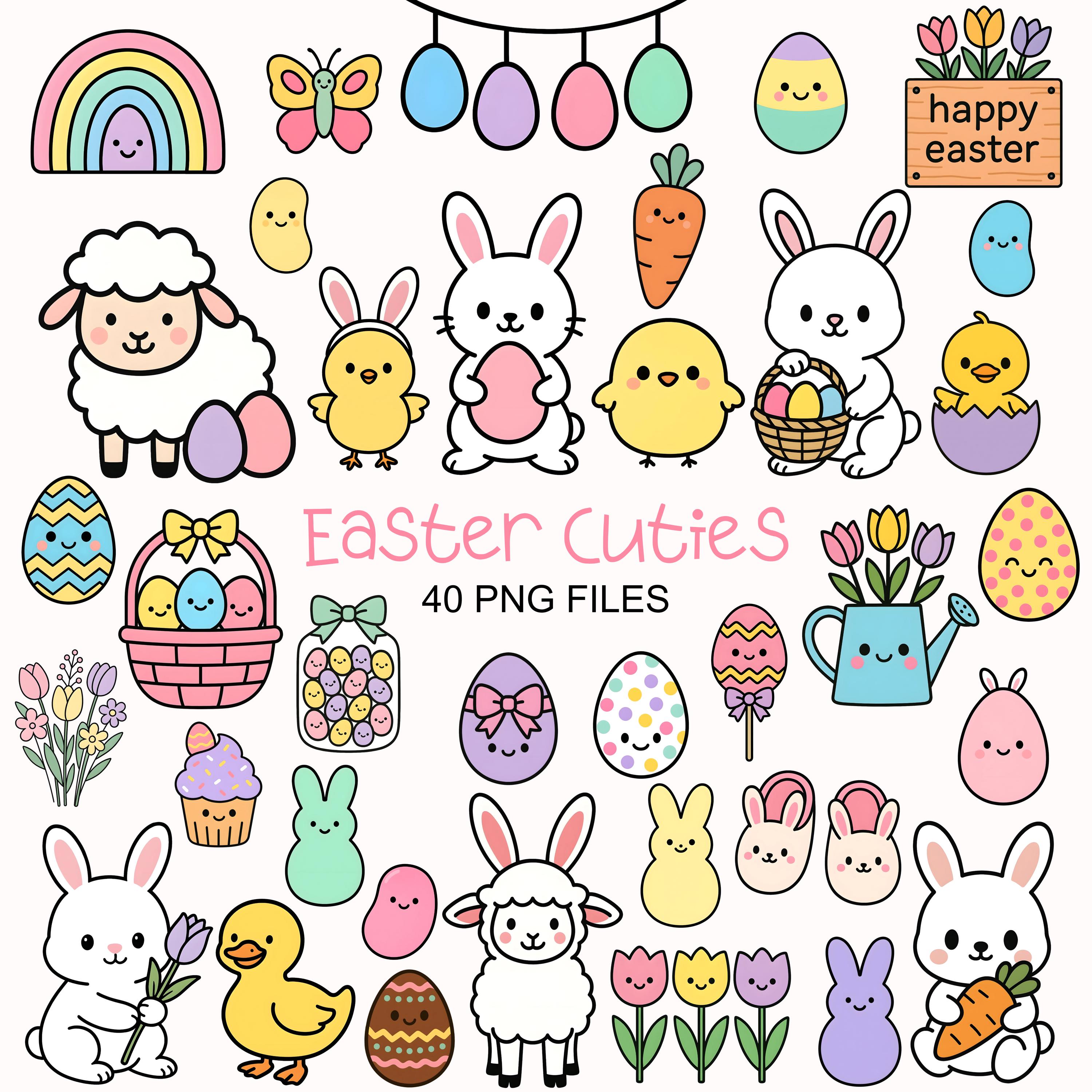 Easter Clipart - Cute Easter Bunny - Spring Png - Easter Sublimination ...