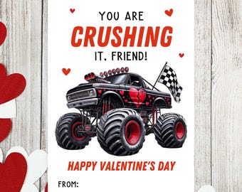 Monster Truck Valentine Card - Printable - Instant download - Kids Valentines - School Valentine - Class Valentines - 2025