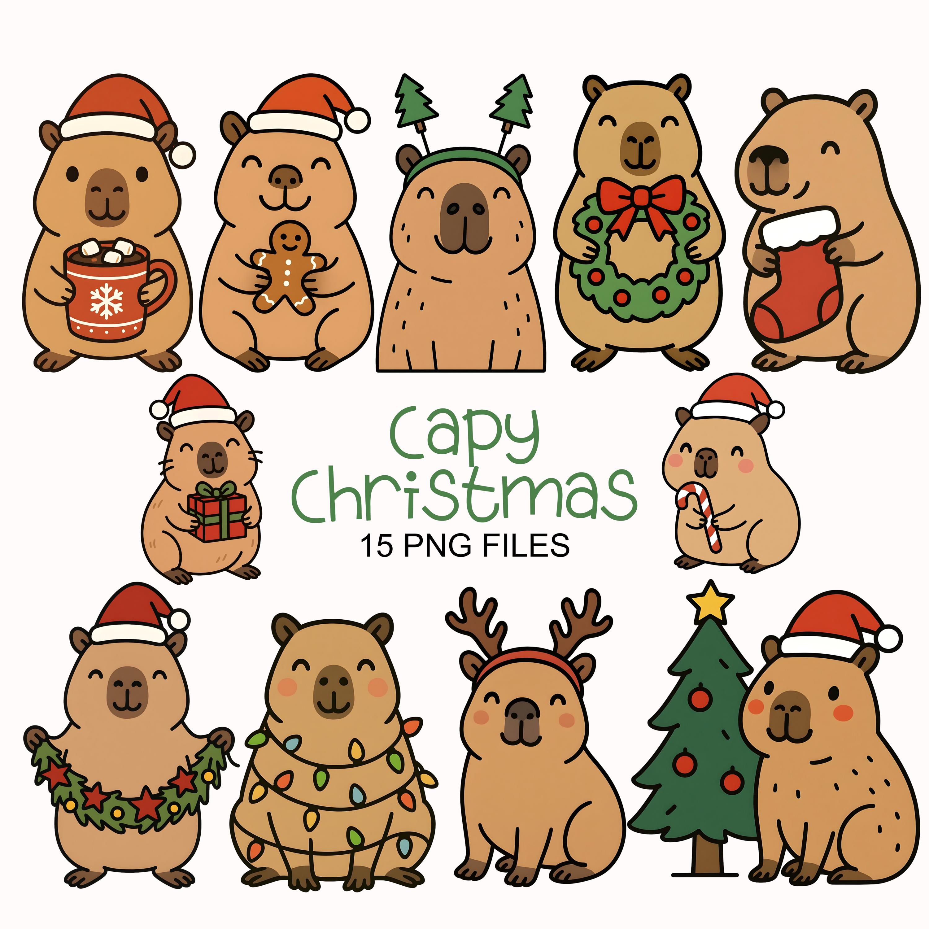 Capybara De Noël Mignon Drôle Famille Noël Hommes Femmes Enfants Sweat